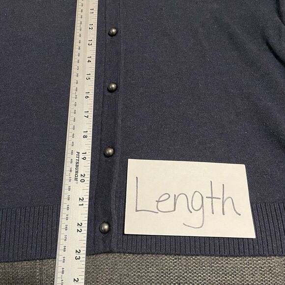 Christopher & Banks Button Up Knit Cardigan 3/4‎ Sleeve Beads Embellished Large - Picture 7 of 9